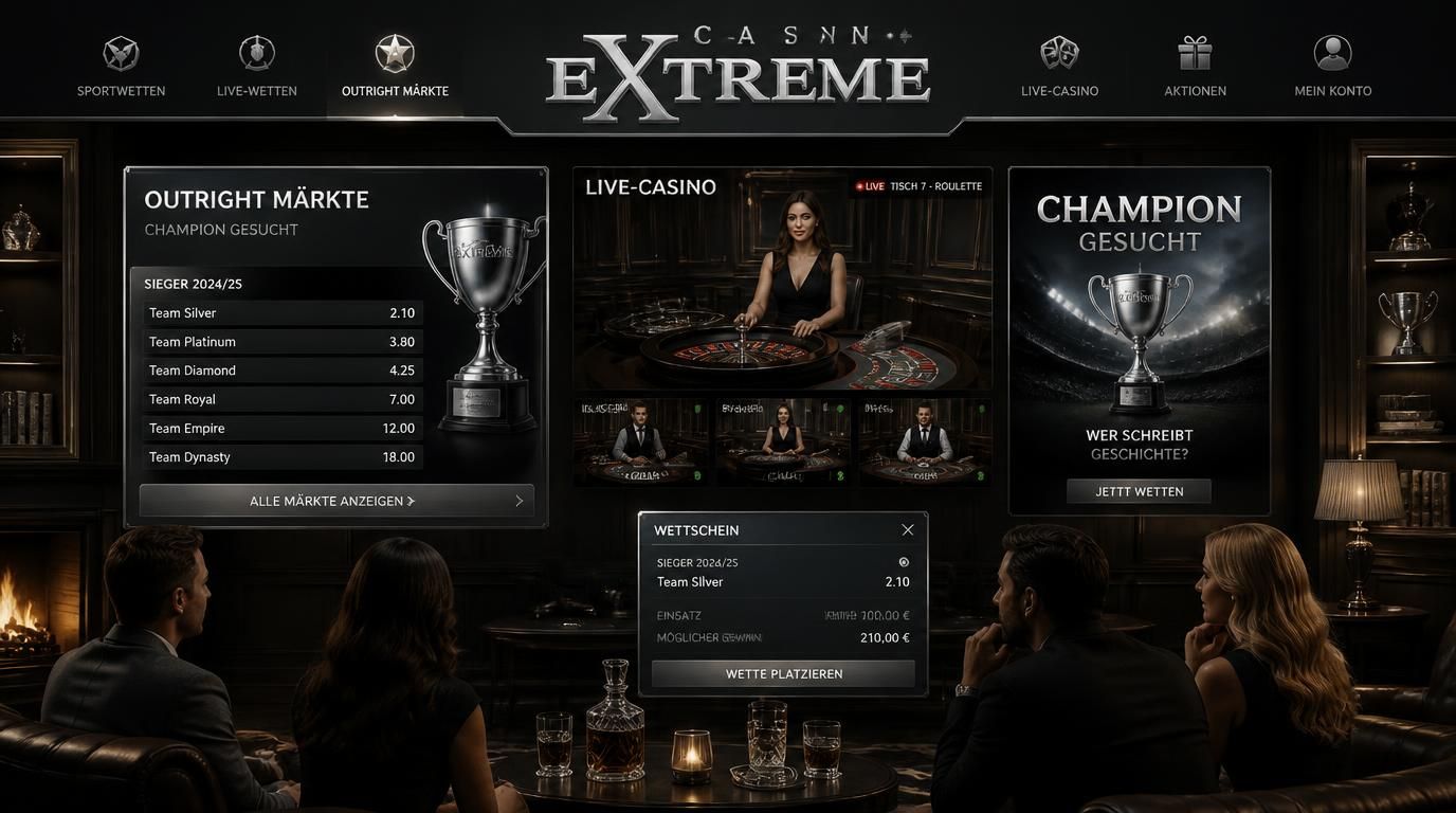 Eine stilvolle Darstellung von Outright-Wetten im Live-Casino