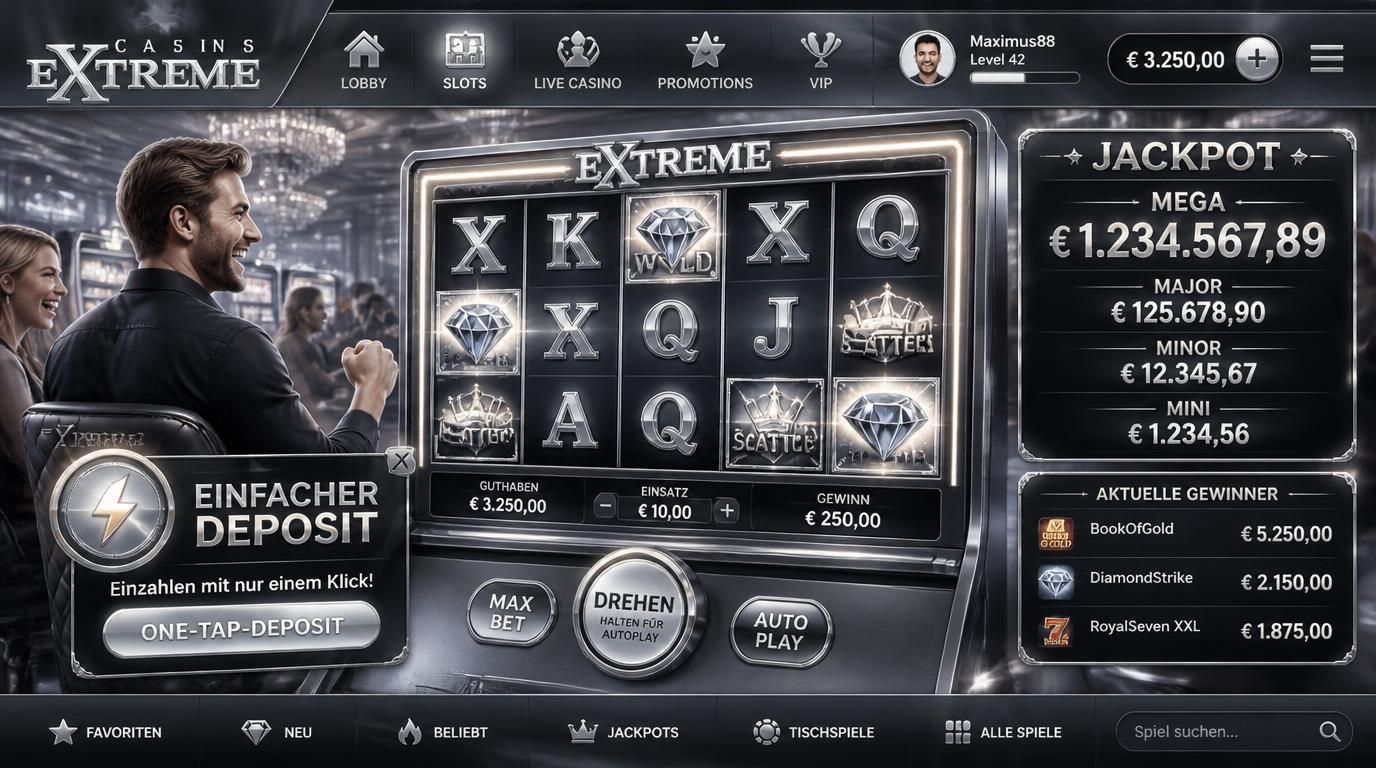 Jackpot-Anzeige mit One-Tap-Einzahlung